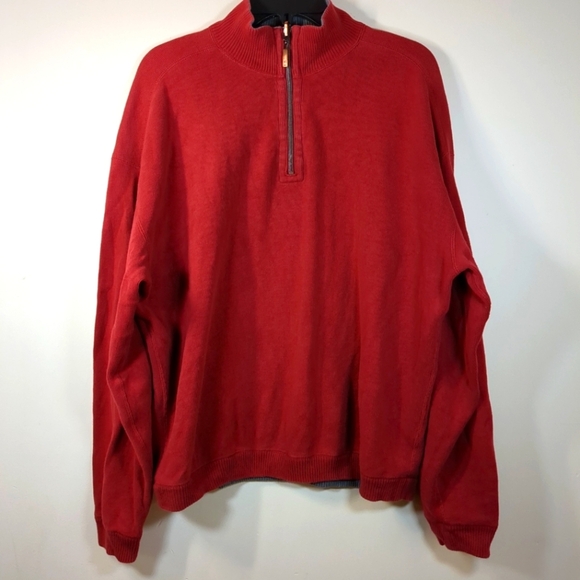 Tommy Bahama men's long sleeve 1/4 zip red pullover sweater, size S? - Picture 1 of 7